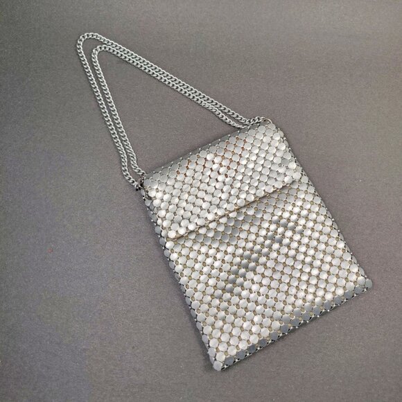 Whiting and Davis Chain Mesh Envelope Crossbody Convertible Purse Vintage - Picture 1 of 8